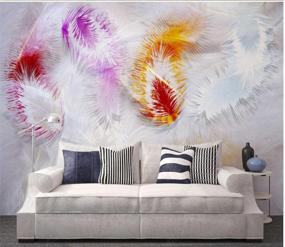 Papel De Pared 3D Tela No Tejida Papel Pintado Plumas Simples Pintadas A Mano Hermoso Resumen Papel Pintado Pared Mural Decorativo Salón Dormitorio 400x280cm