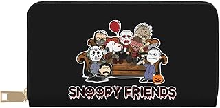 ロングウォレット ピーナッツ スヌーピー ホラー映画 PUレザー 長財布 スマホウォレット Wallet カード収納 小銭入れ レディース メンズ 男女兼用 人気 プレゼント