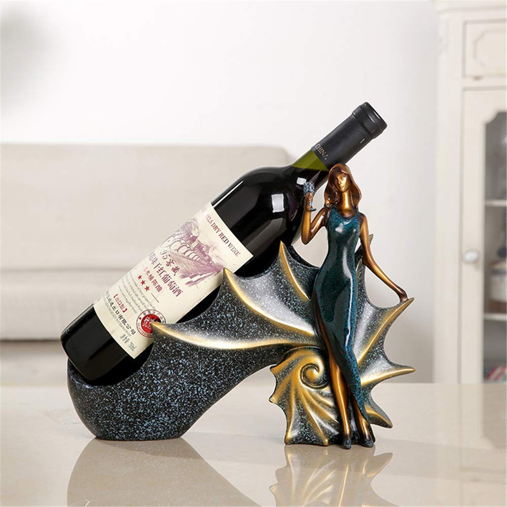 Portabottiglie di vino, portabottiglie decorativo singolo, portabottiglie da esposizione, elegante organizer per bottiglie di vino, ideale per gli amanti del vino, ornamenti artigianali in resina
