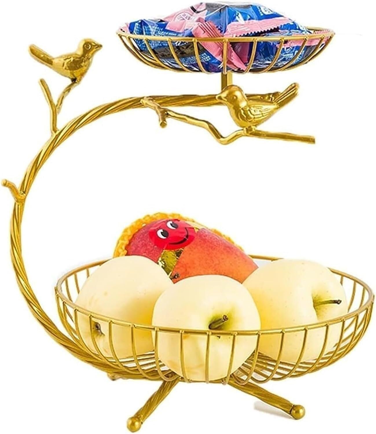 Mnuvxzaewf 2 Tier Kitchen Countertop Fruit Rack-Fruit Bowl(2 Tier)