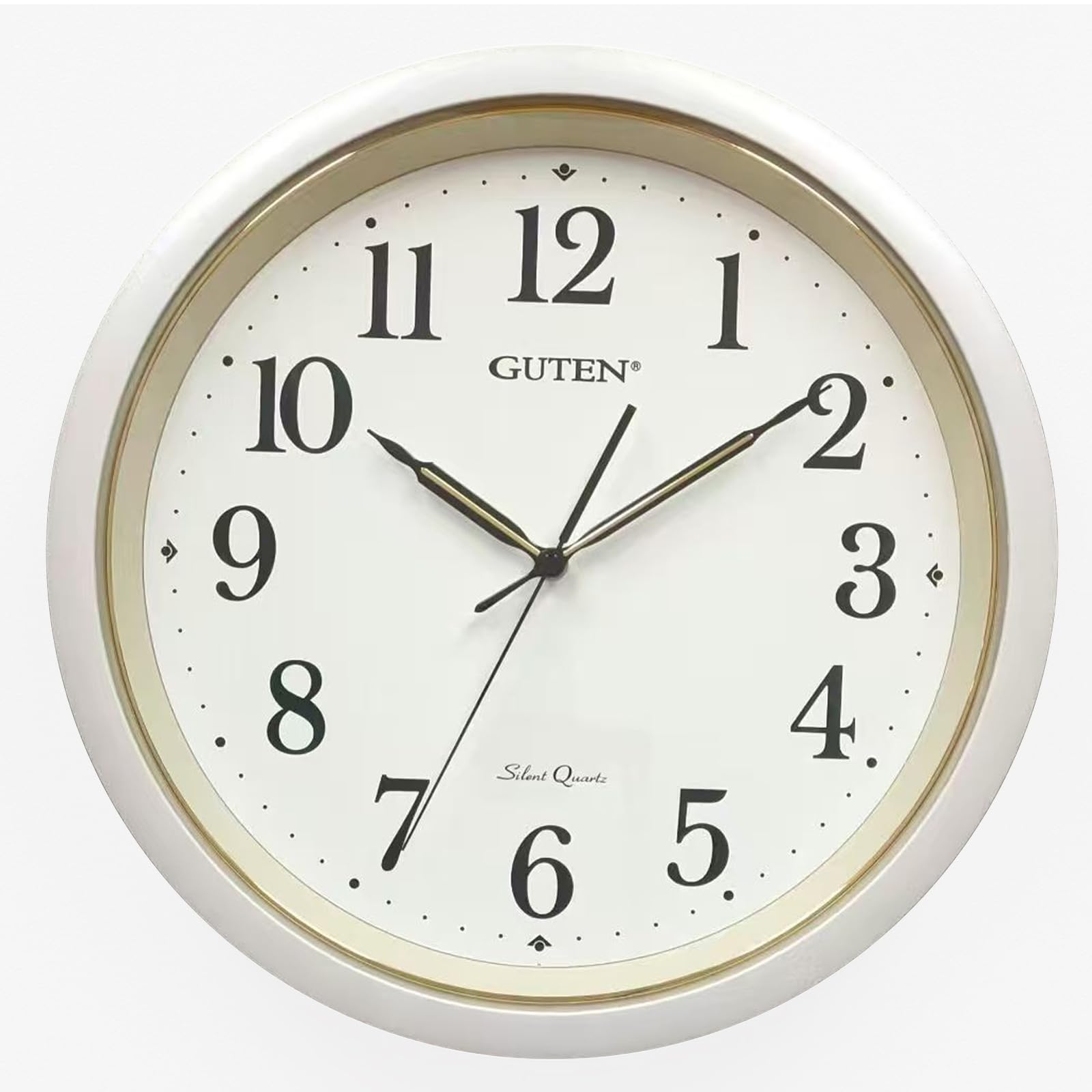 Horloge murale silencieuse de 40 cm ronde à quartz Caysie pour salon et bureau