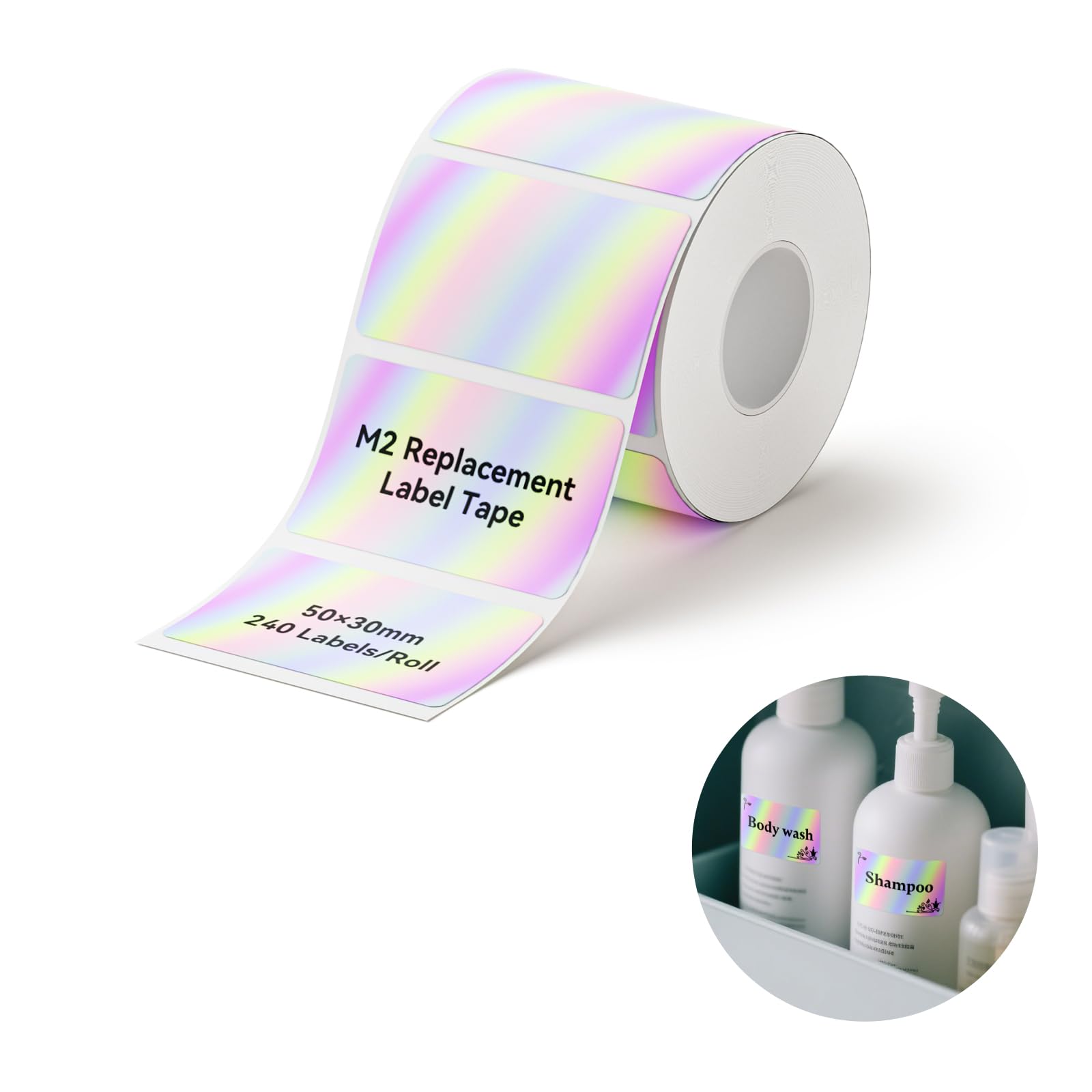 NIIMBOT M2/M3 Thermal Transfer Label Roll 50x30mm(1.96''x1.18'') 240 Labels/Roll,Only for M2 Label Maker