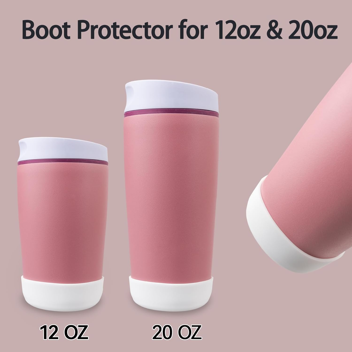 VANEST 2 Packs Silicone Boot Compatible with Owala SmoothSip Slider 12oz/20oz, Protective Sleeve for Coffee Tumbler Travel Mug Cup, Anti-Slip Boot Accessories, BPA Free - Image 2