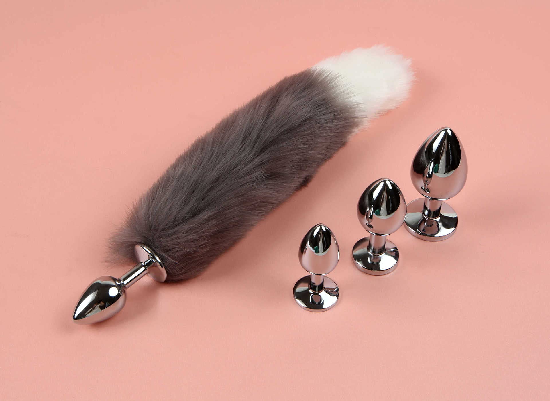 puppy tail anal plug Analplug Analplug mit Fuchsschwanz, 48 cm silber ❤️ online kaufen