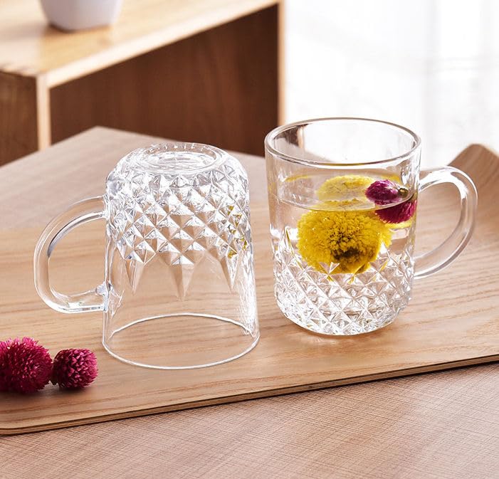 Image of Glass Coffee Cups, Glass Tea Cups Set of 6, Transparent Glass Cups for Tea, Coffee - Hot & Cold Drinks Safe, Microwave /Freezer /Dishwasher Safe - 230ML