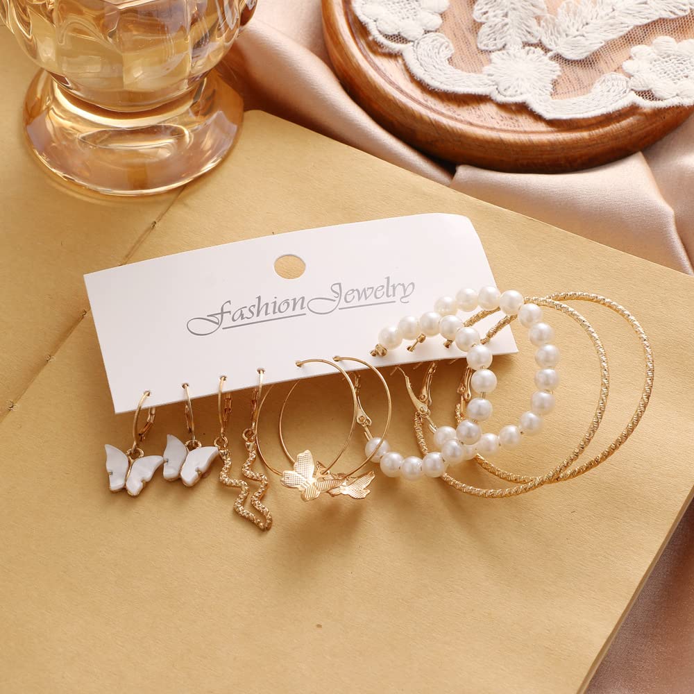 Plated Combo Of 5 Hoop Earrings For And