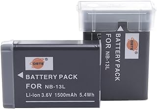 DSTE 2PCS NB-13L NB13L Li-Ion Battery Compatible with Canon PowerShot G5X, G7X, G9X, G5 X Mark II, G7X Mark II, G9X Mark II, SX740 HS, SX720 HS