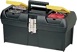 Stanley Caixa de Ferramentas 16 Pol, Com Bandeja e Fechos em Aço Carbono, Ideal para Armazenas as suas Ferramentas, Modelo 16013
