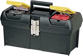Stanley Caixa de Ferramentas 16 Pol, Com Bandeja e Fechos em Aço Carbono, Ideal para Armazenas as suas Ferramentas, Modelo 16013