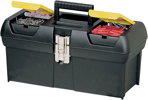 Stanley Caixa de Ferramentas 16 Pol, Com Bandeja e Fechos em Aço Carbono, Ideal para Armazenas as suas Ferramentas, Modelo 16013