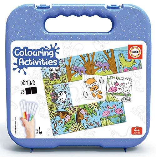 Domino des Animaux À Colorier malette Educa cadeau anniversaire enfant