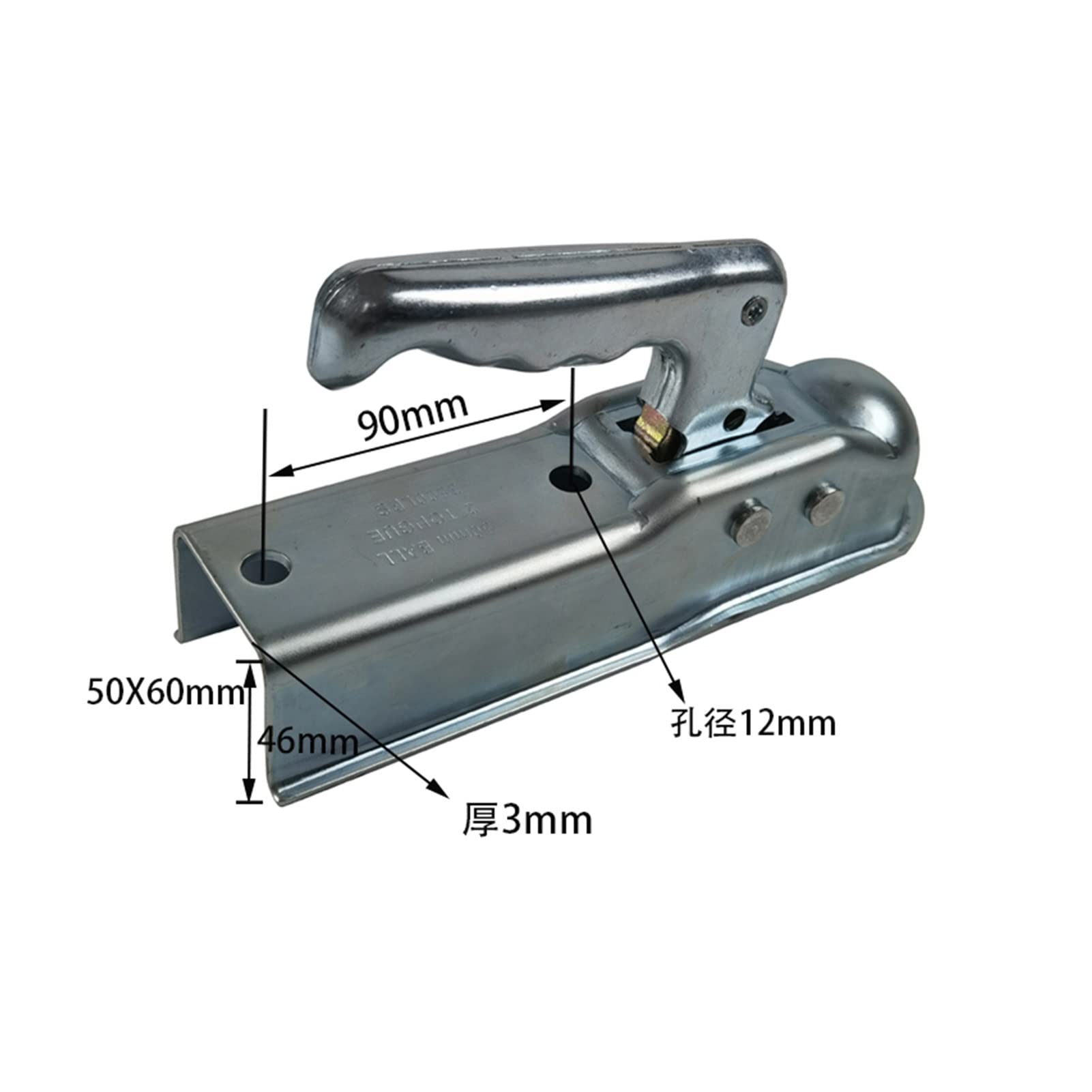 Enganche de Remolque, Acoplador de Remolque for 5 0mm Canal Bola Enganche: Piezas Redonda(Nero)