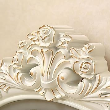 Vanities & Vanity Benches, Vintage Vanity Makeup Table with 3-Color LED Arched Mirror, Vanity Table Set with 3 Drawers And Comfortable Bench,50cm