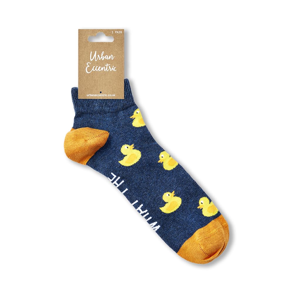 Urban Eccentric Unisex Blue What The Duck Socks | Gift | 1 Pair | Cotton Rich Trainer Socks | Premium Socks | Novelty | Gifts
