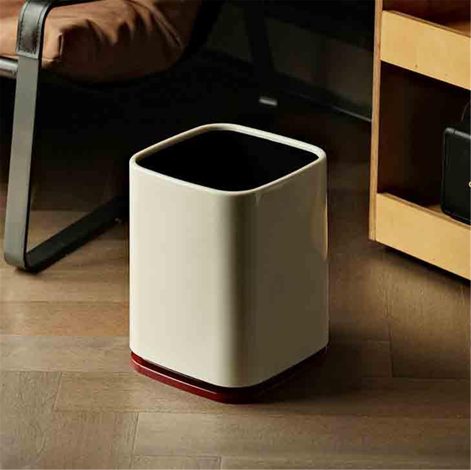 Papelera Contenedor De Basura Doméstico Portátil con Ruedas(Red)