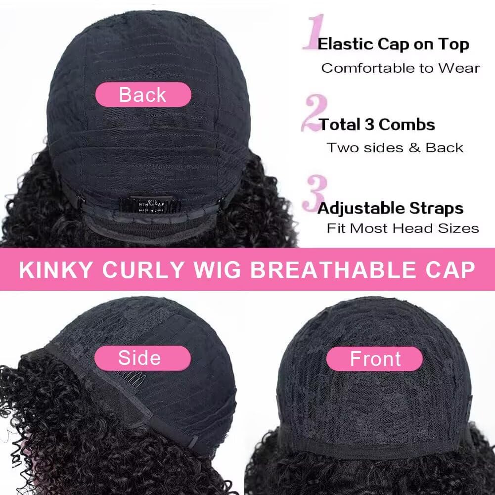 Parrucche Per Capelli Umani Hmuan Hair Wig With Bangs 180% Density Kinky Curly Wig for Women Brazilian Virgin Parrucche Ricci Nera Con Frangia 18 inch