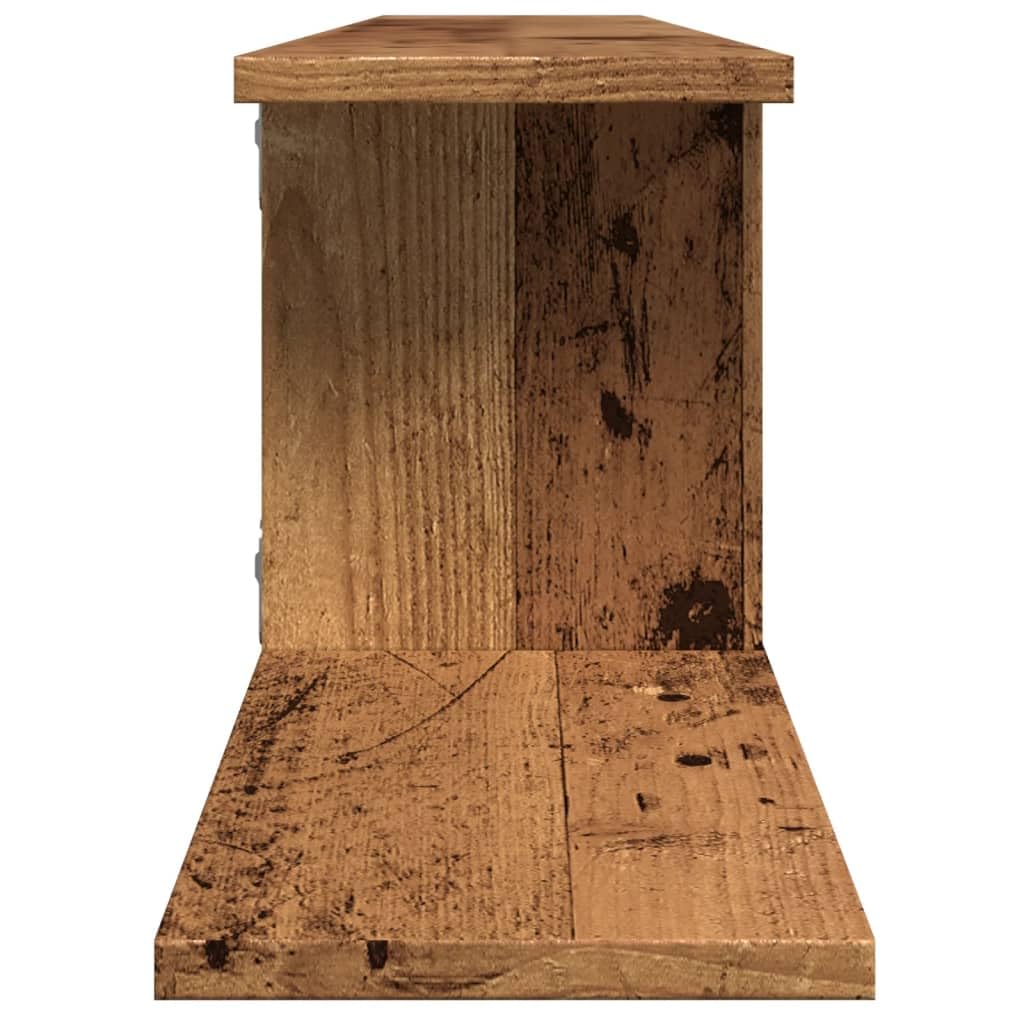 TV Wandregal Altholz-Optik 125x18x23 cm Schweberegal aus Holzwerkstoff Hängendes TV Board für Wohnzimmer Schlafzimmer Platzsparendes Wandboard für Receiver Konsolen DVDs