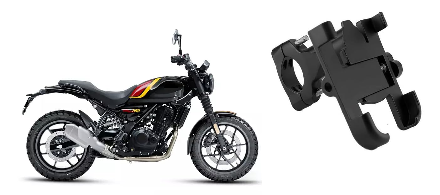 Bike Mobile Holder Metal (Aluminium Alloy) | 360° Rotation Handlebar Phone Mount | Anti-Vibration Clamp | Motorcycle & Cycle Mobile Stand Suitable for Royal Enfield Guerrilla 450-picture-30
