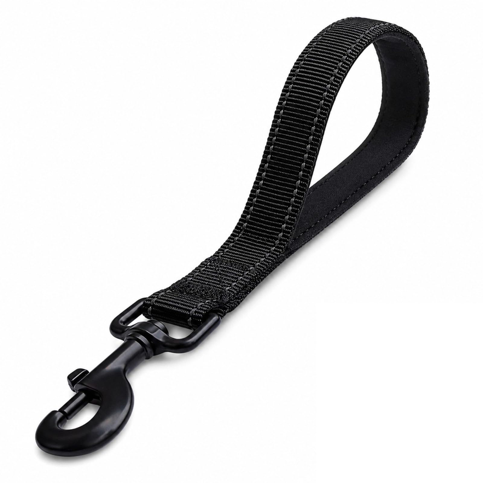 Mistillion XL Black Strong Short Dog Lead, 360° Swivel Carabiner Dog Training Lead with D-Ring, Double-Sided Reflective Short Leash for Medium and Large Dogs Control