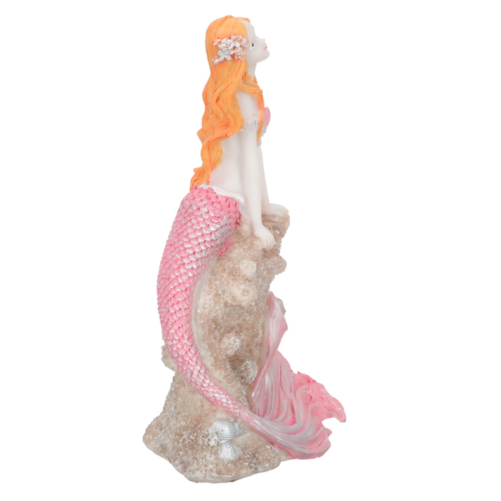 Cabilock 2 Piezas Decoración De Sirena Decoración De Peces Adorno De Mesa Accesorios para Peceras Adorno De Paisajismo De Sirena Falsa Adorno De Sirena Tanque De Peces Rosa Resina
