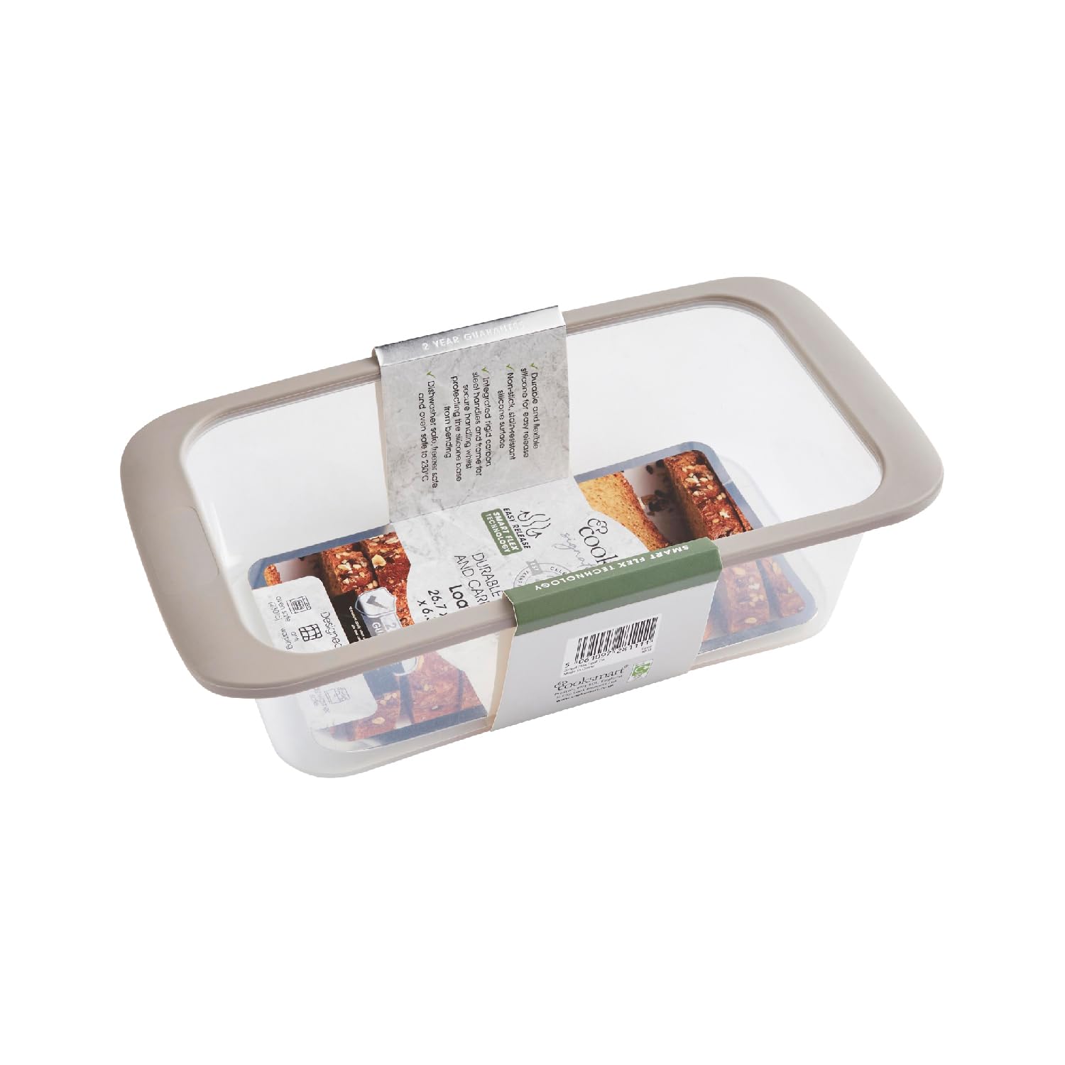 Cooksmart Signature Smart Flex Loaf Tin – Silicone | Non-Stick | Oven, Freezer & Dishwasher Safe | BPA-Free | Flexible & Durable | Grey