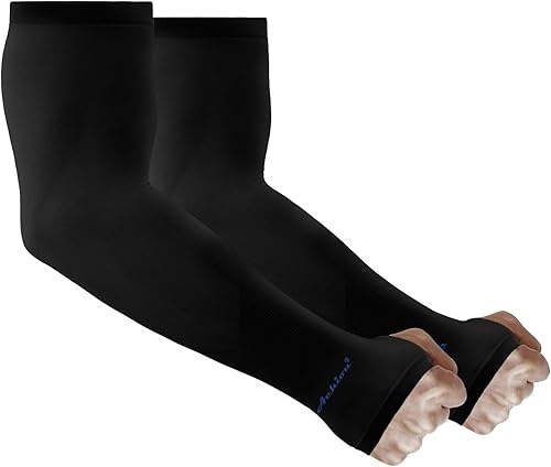 Achiou Mangas solares de compresión con protección UV para hombres y mujeres, protección solar de verano, baloncesto, fútbol, cubierta de tatuajes