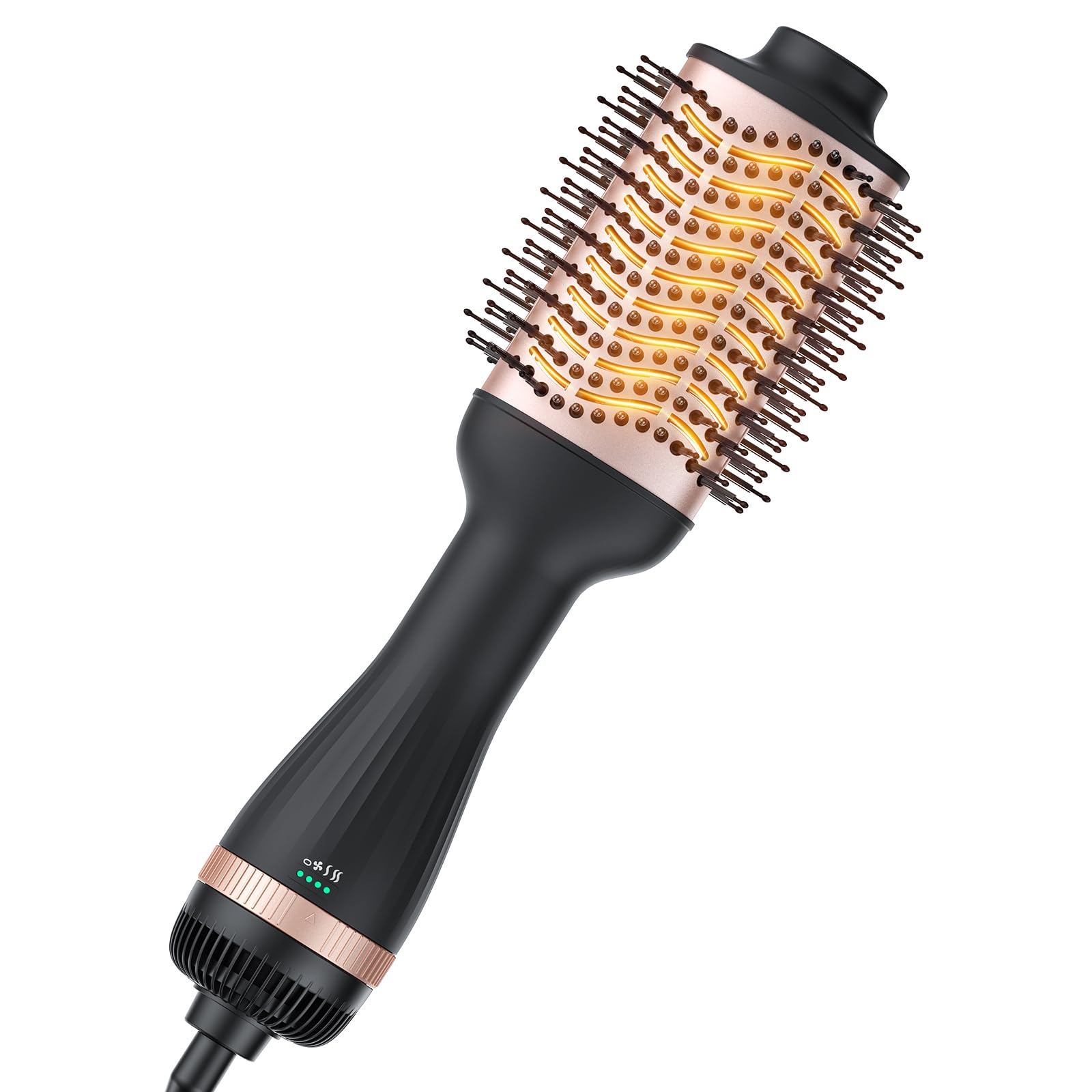 Hair Dryer Brush Blow Dryer Brush in One, 4-in-1 Ionic Hair Dryer Brush and Styler Volumizer with 3.2" Oval Barrel, 33000RPM High-Speed Motor, Hot Air Straightener Brush, All Hair Types, MS-D07A