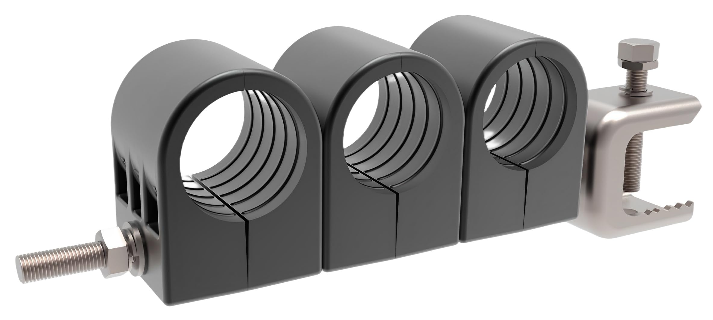 P/N : FSSH-34C-M8 ; 34 (DIA. 34 mm, pince de suspension à bloc unique (comprend le matériel et le support d'angle des dents) - Trou de montage : M8 (FSSH-34C-M8-3, 1000)