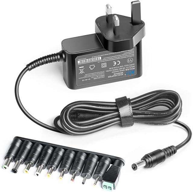 Universal 12V 2A Charger AC Adapter Power Supply Cable for iOTA 360 2220 2320 12V Transfermer LED Strips,WiFi Routers,Camara, Hub, Philips Hue Go 2.0, Switch Speedport,Door Bell,Speaker 10 DC Plugs