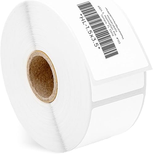 HOUSELABELS Etiquetas multiusos de 1.5 x 3.5 pulgadas en núcleo de 1 pulgada compatibles con impresoras Zebra y Rollo, 1 rollo500 etiquetas por rollo