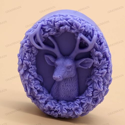 Miniatura 40 de Grainrain Molde de jabón Artesanía de silicona para hacer jabón para bebés, molde de resina para velas, molde hecho a mano (12288)