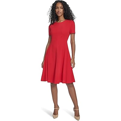 Платье Calvin Klein Short Sleeve Scuba Crepe A-Line