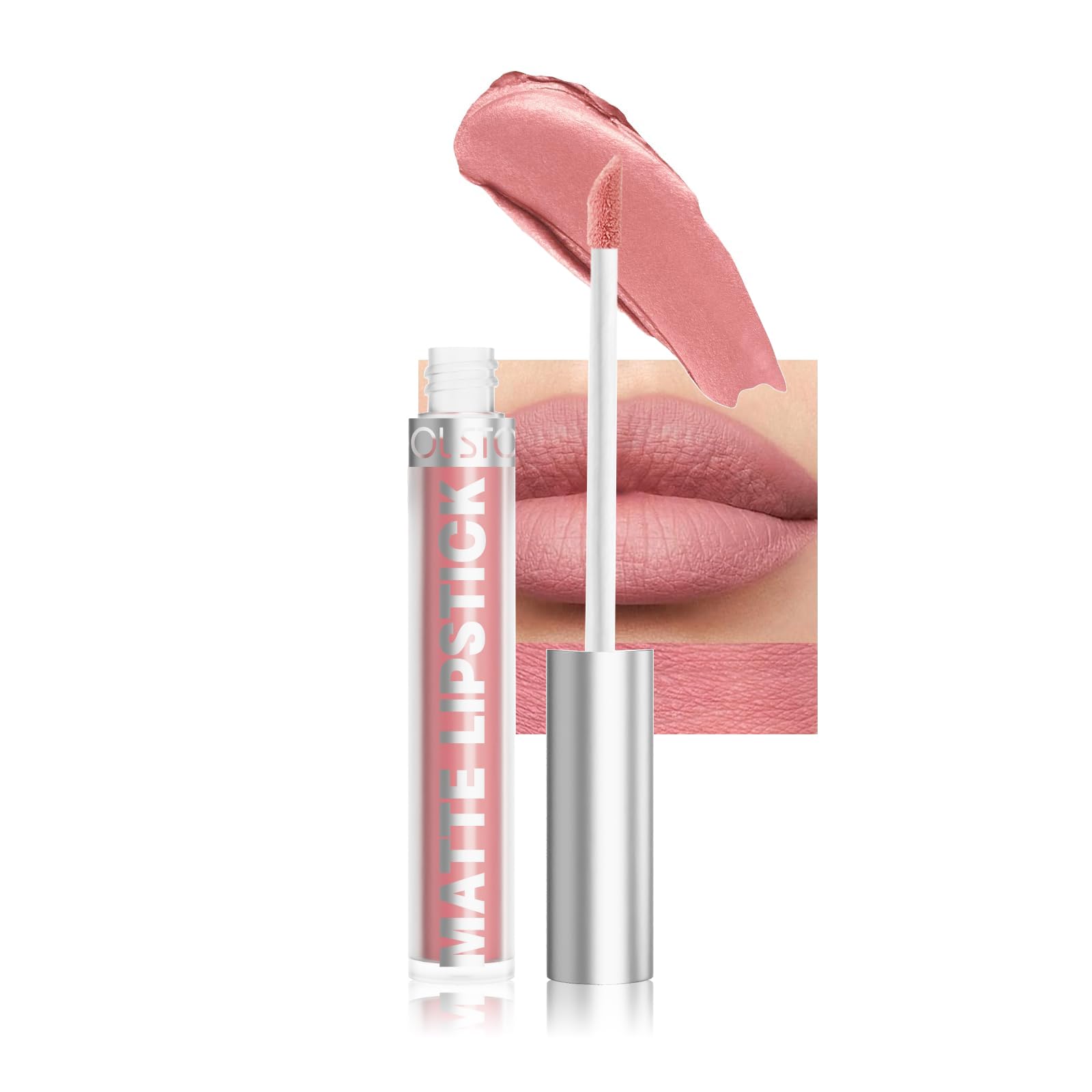 COOL STORY Nude Peach Matte Lip Stain Tint Liquid Lipstick Highly Pigmented Color Hydrating Lightweight Long-Lasting Waterproof Lip Liner