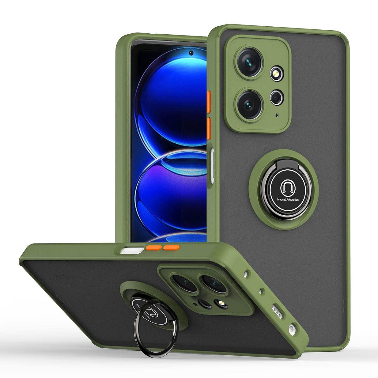 UPLAI Cover per Xiaomi Redmi Note 13 Pro+ Plus 5G, Ultra Sottile Antiurto Armatura Custodia con Diapositiva Telecamera Cover e Magnetica Kickstand, Premio PC+TPU Durevole Caso.Oro rosa