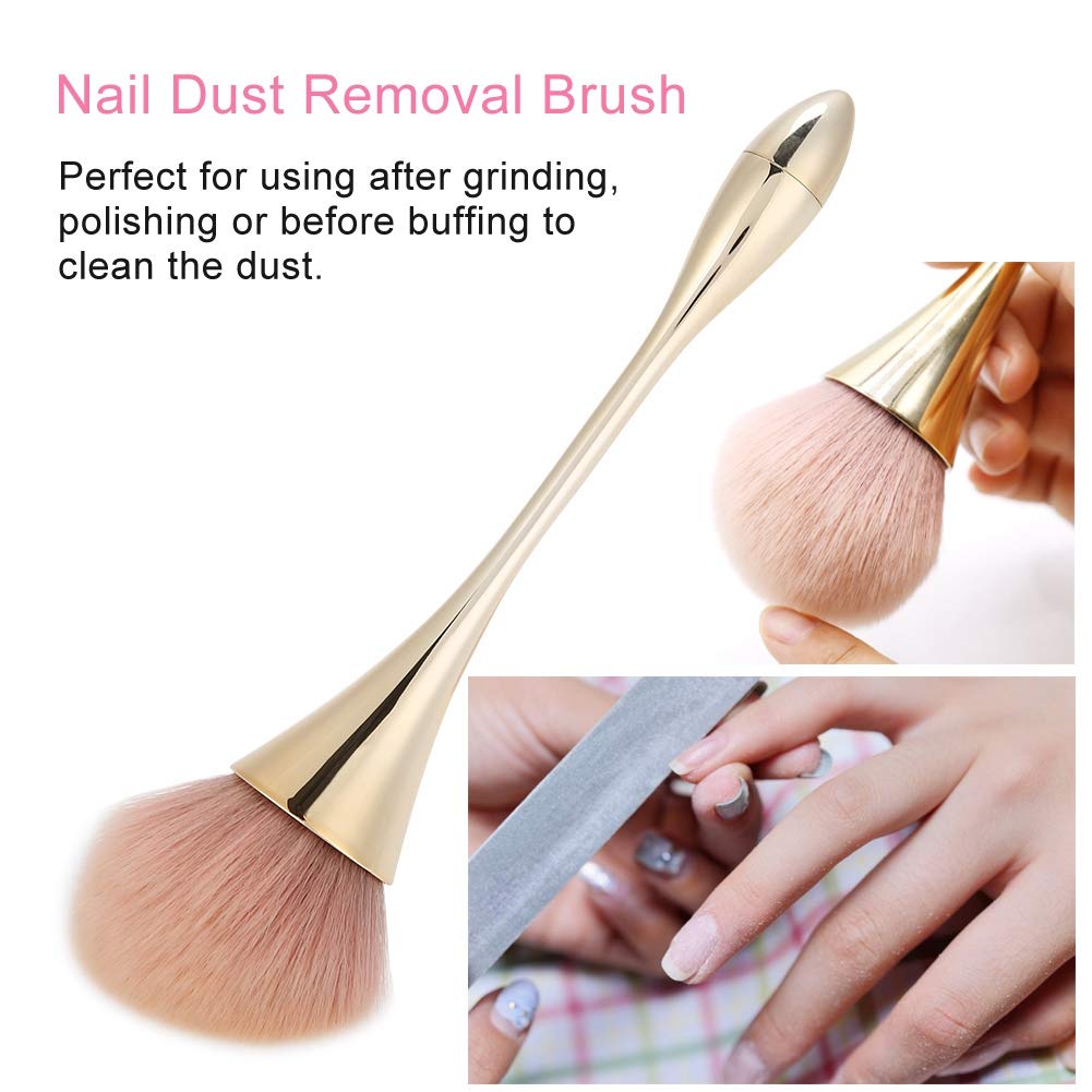 Pennello Professionale per Manicure e Nail Art, Spazzola Pulizia Polvere Unghie con Taglierino Integrato, Accessorio Essenziale per Cura e Rimozione Residui, Design Ergonomico Bianco