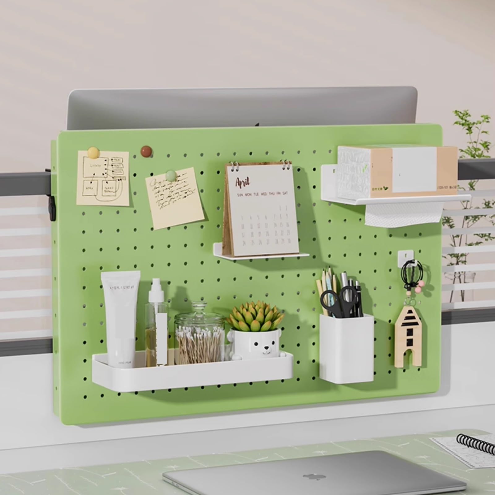 Kit organizer per pannelli forati, in metallo, per scrivania, organizer da scrivania, espositore salvaspazio con ganci per scrivania da ufficio e casa