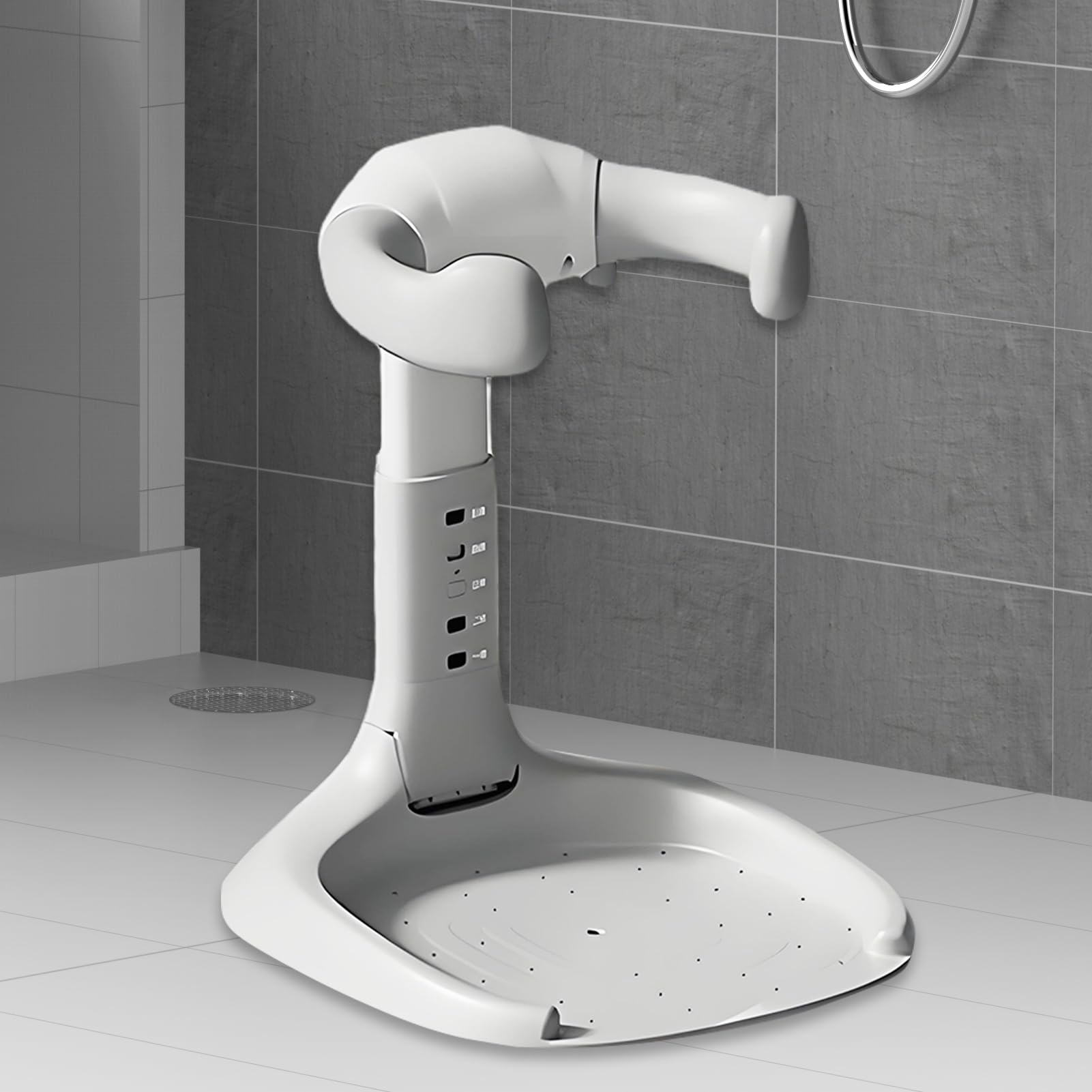 Baño De Pie Para Bebé Soporte de Ducha Ajustable en Altura para Niños | Equipo de Seguridad Plegable con Reposabrazos para Niños de 8 a 36 Meses Niños y Niñas