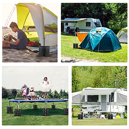 Keeswin 4pcs/Pack Canopy Weights Sand Bags for Canopy, Heavy Duty Stability Canopy Tent Weights, Sandbags for Canopy Tent with Belt for Pop up Tent Canopy Instant Outdoor Sun Shelter Legs, Black - Thumbnail 6