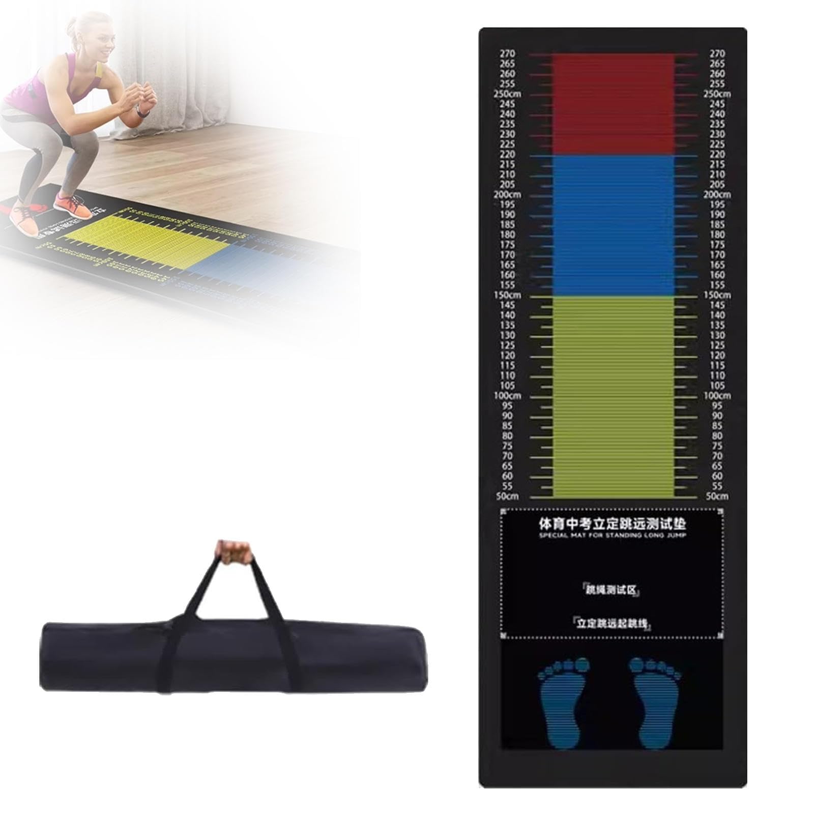 Colchoneta para saltar la cuerda en escuelas y entrenamientos de salto de longitud en casa