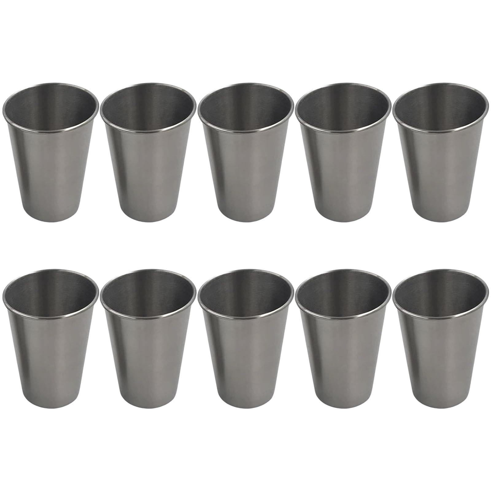 10 Stück Edelstahl Trinkgläser, tragbare Bierbecher, perfekt für Grillabende, Camping und den Haushalt, Edelstahl Bierbecher