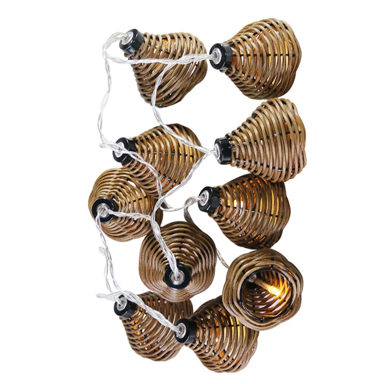 Lichterkette aus Rattanimitat mit 10 Leds Flexible und Multifunktionale Dekorative Beleuchtung für Innen und Außen für Hochzeiten und Feiertage