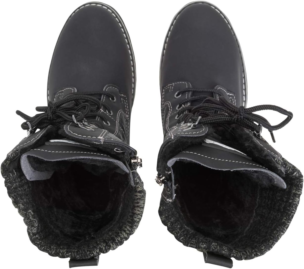 POLAR Womens Faux Fur Warm Thermal Waterproof Outdoor Walking Snow Winter Rubber Sole Calf Boots - Image 9