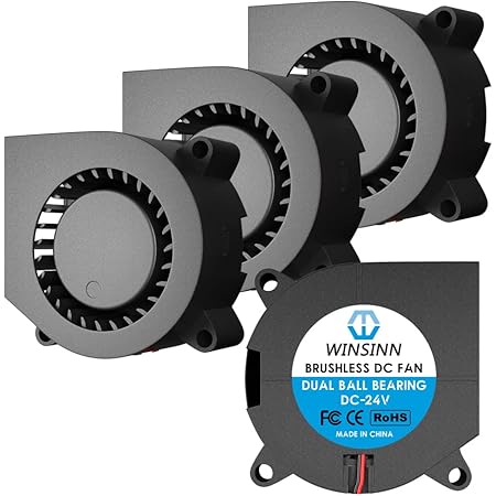 WINSINN Lot de 4 ventilateurs soufflants 24 V à double roulement à billes 4020 40 x 20 mm Turbine Turbo Brushless – Haute vitesse