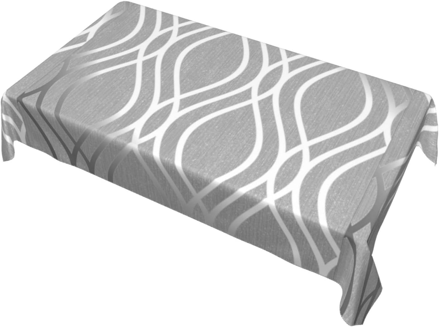 Tischdecke Outdoor Geometrische Linien Tischdecken Abwaschbar 3D Grau Tischtuch Wasserdicht Wetterfest für Party Biertisch, 140x300 cm ZB60
