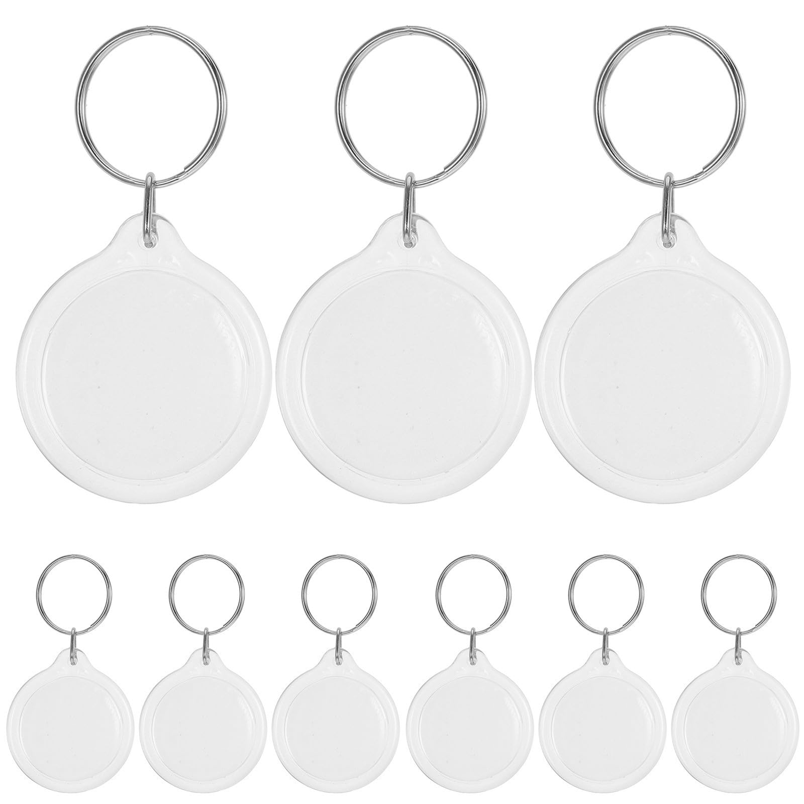 ifundom 100 Pcs Anneau Porte-clés Brisé Soi-même en Acrylique Cadre Photo Circulaire Transparent Vierge pour Clés, Détenteur de Clés, DIY