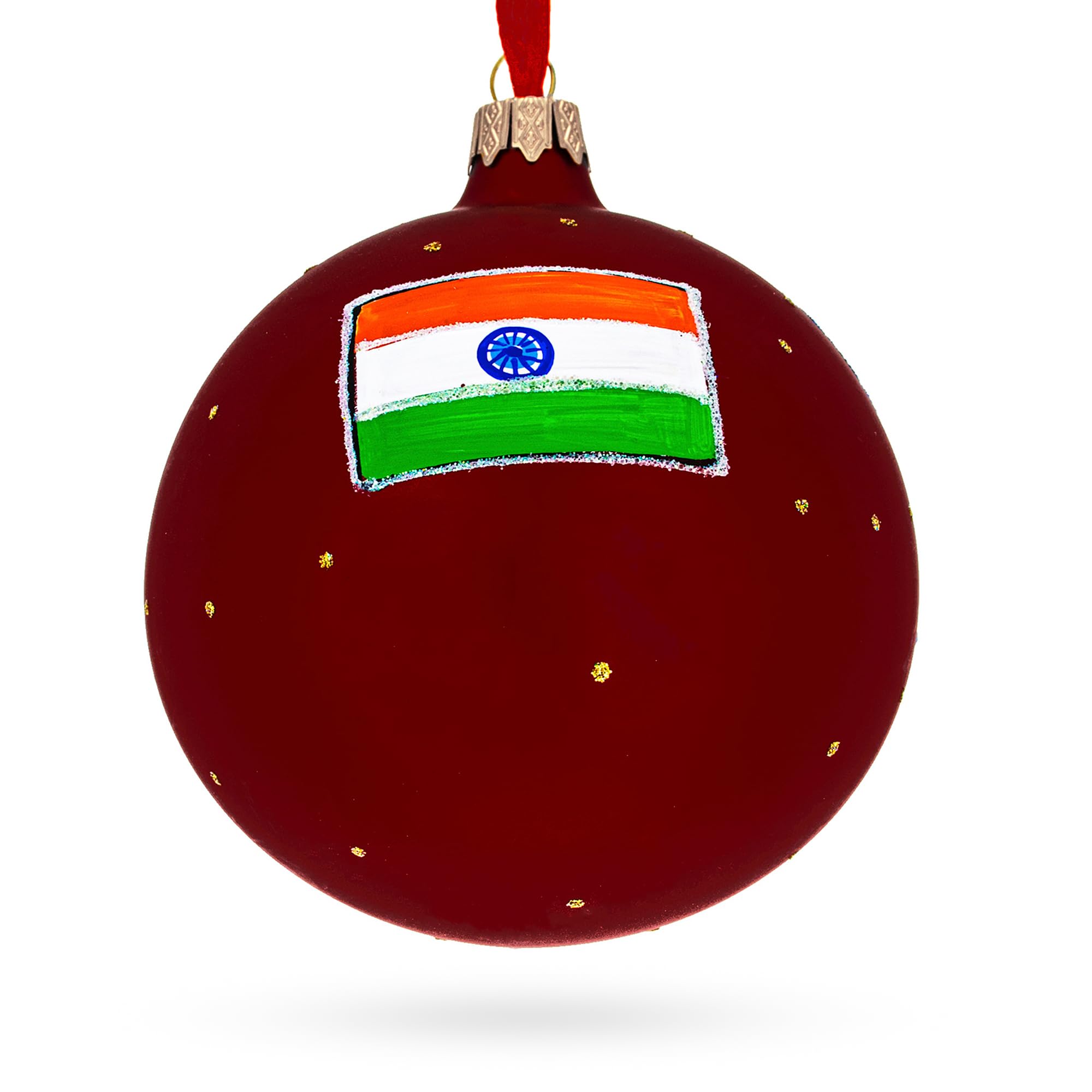 Bola de Navidad de Vidrio de la Puerta de India, Mumbai 4 Pulgadas.