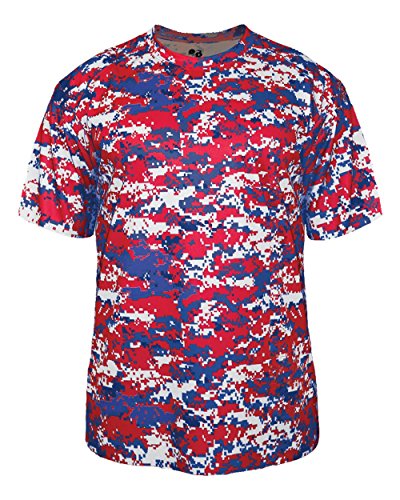Youth Large Red/Royal (USA) Digi-Camo Moisture Wicking Jersey Uniform Shirt