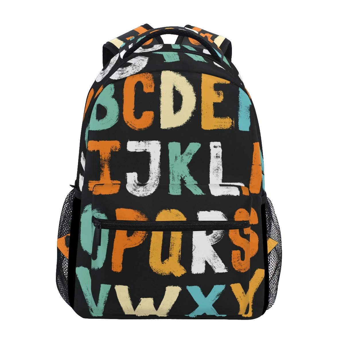 IUBBKI Colorful ABC Alphabet Backpack Book Bag Shoulder School Backpacks Rucksack Hiking Travel Daypack Casual Bags