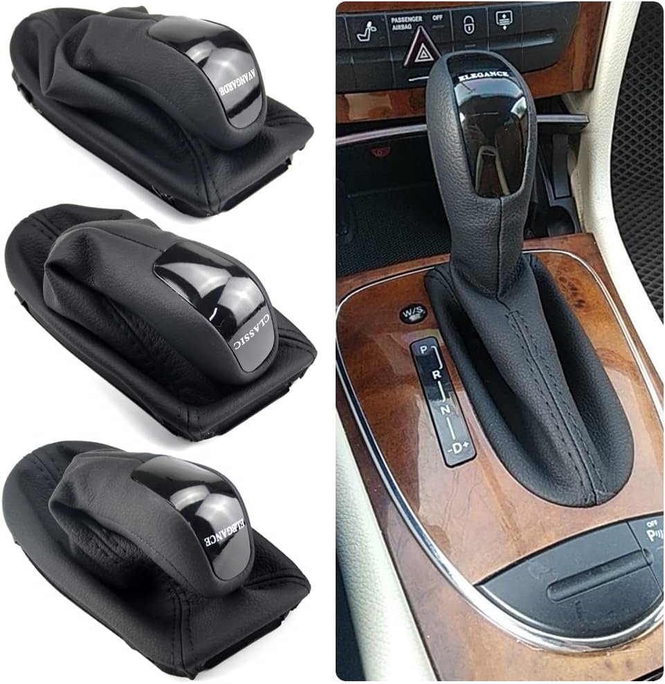 Automatic Gear Shift Knob Lever Shifter Stick Leather Gaiter Boot Cover Case Car Styling Accessories Compatible with Be-nz W211-CLASSIC