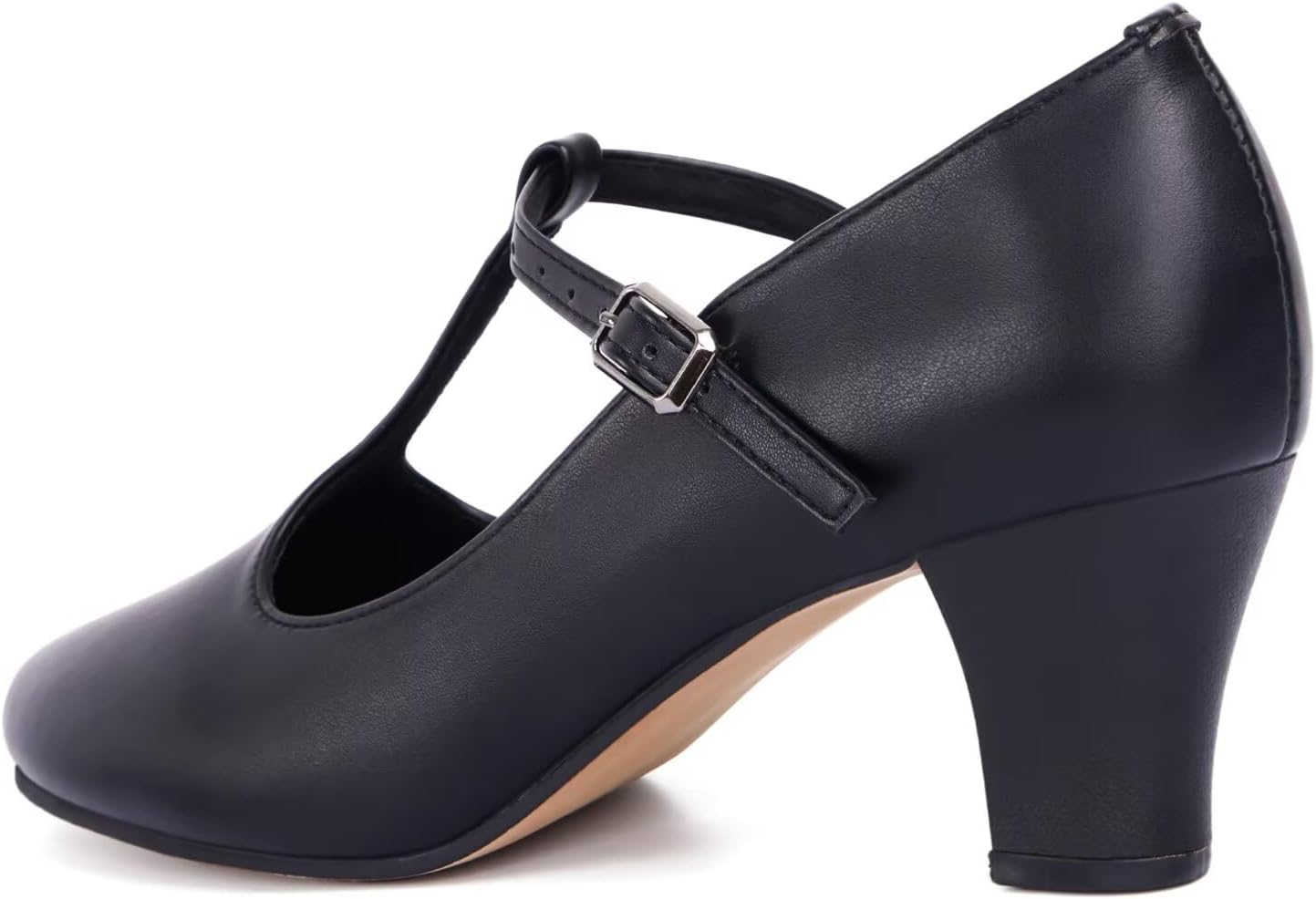ARCLIBER Character Shoes for Women PU Leather T Strap 2.3" Dance Heels for Ballroom Salsa Tango